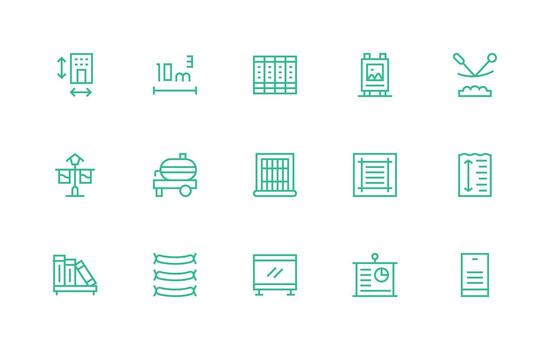 Regular Line Icons from Horizontal Set with 15 Vectors Light Icon Series