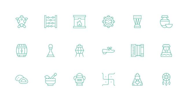 Minimal Line Style Traditional Icons with 18 Vectors UI and UX Focused Icon Collection