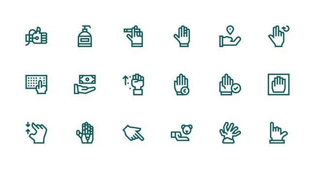 18 Strong Stroke Line Style Icons from Hand Collection Clear and Concise Icon Set Collection vector