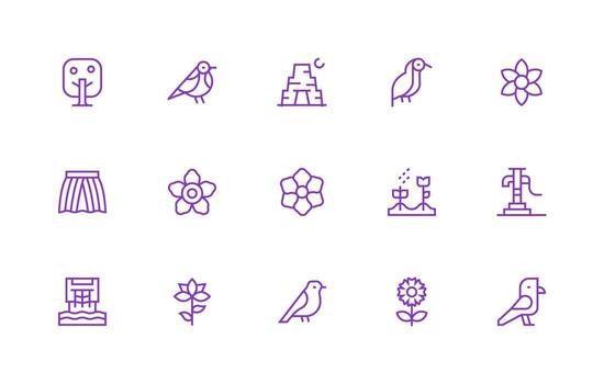 15 regular línea íconos para primavera gráficos todas dispositivo compatible icono conjunto vector