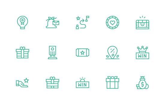Reward featuring 15 Icons in Regular Line Design Clean Icon Set Icon Pack for UI Projects vector