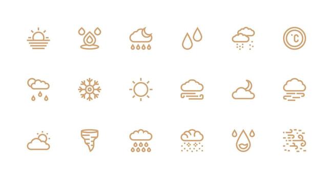 18 Icons for Weather Icon in Strong Stroke Line Format Neatly Designed Icons for Web Platforms vector