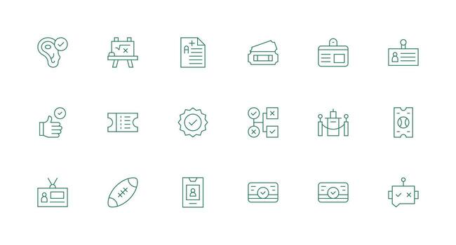 18 mínimo línea vectores para pasar tema claro y conciso icono conjunto colección