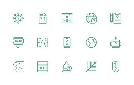 desaparecido presentando 15 íconos en regular línea diseño interfaz íconos para diario utilizar vector