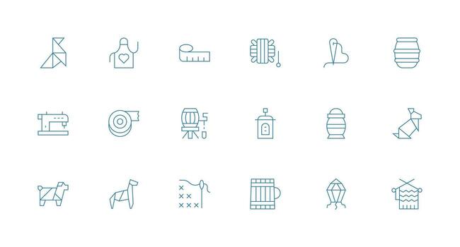 Minimal Line Style Craft Icons with 18 Vectors Functional Icon Series