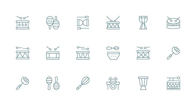 Beat Icon Collection with 18 Minimal Line Designs UI-Ready Icon Collection vector