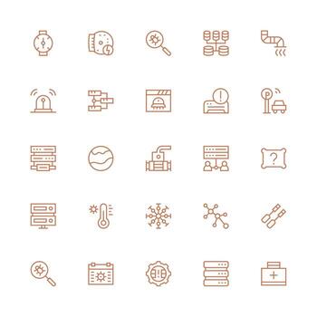 System Set with 25 Medium Stroke Outline Icons Well-Structured Icons for Creative Use vector