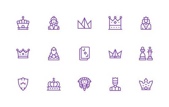 realeza conjunto con 15 regular línea íconos equilibrado icono conjunto para funcional diseño vector