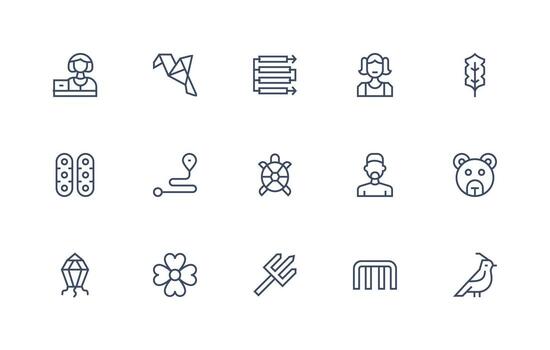 Linear Visual Pack containing 15 Regular Line Icons Icon Collection Set vector
