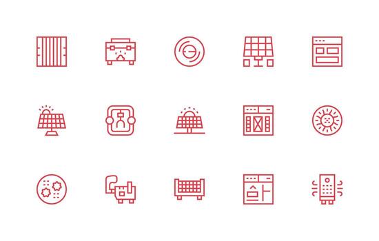 regular línea íconos desde módulo conjunto con 15 vectores interfaz icono colección para diario proyectos