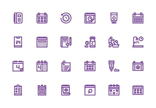 24 Thick Line Line Vectors for Daily Theme Clean Icon Set Icon Pack for UI Projects