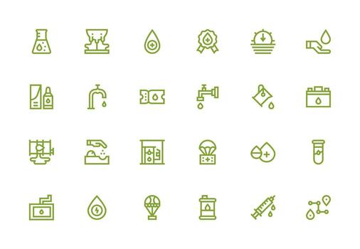 24 Thick Line Line Style Icons from Drop Collection Full Icon Library for UI Designers vector