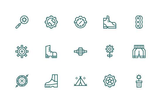 15 Icons for Gear in Regular Line Format Neat Icon Set vector