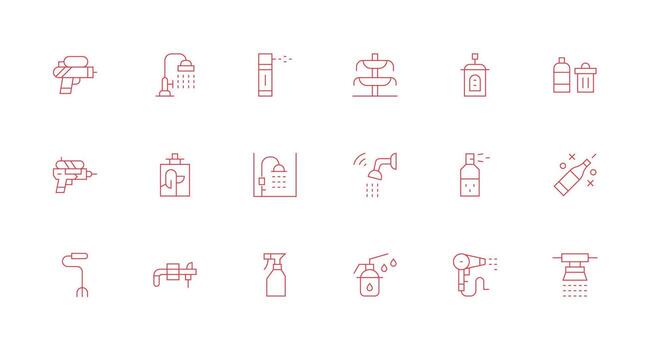 Minimal Line Icons from Spray Set with 18 Vectors Scalable Icons for All Themes