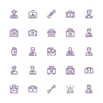 Medium Stroke Outline Icons from Trauma Set with 25 Vectors Quick Access Icons for UI Development