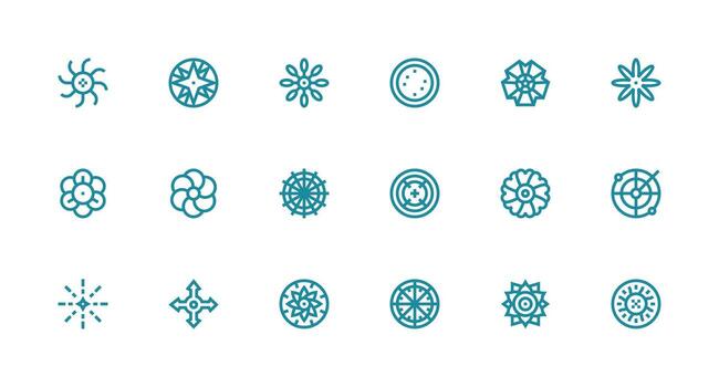 18 íconos para radial en fuerte carrera línea formato claro y conciso icono conjunto colección vector