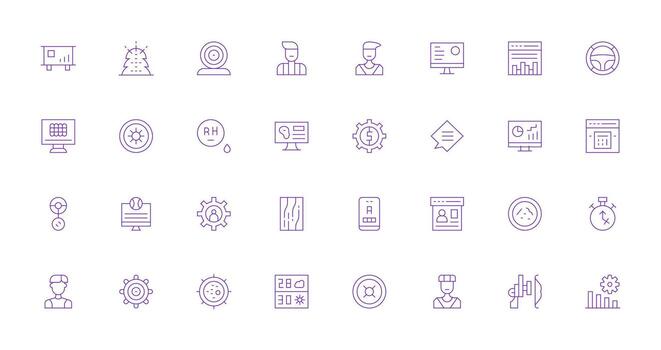 32 íconos para tablero en Delgado línea formato icono paquete para ui vector
