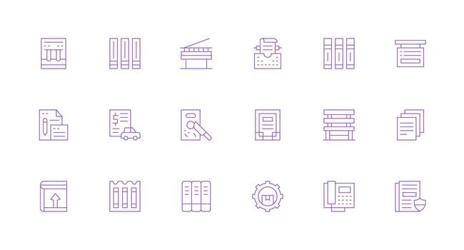 18 Minimal Line Style Icons from Document Management Collection Interface Icon Collection for Daily Projects vector