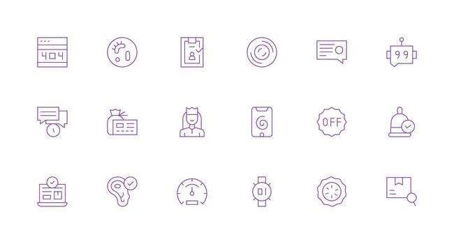 estado presentando 18 íconos en mínimo línea diseño estilo icono conjunto vector