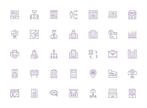 Light Line Icons from Business Set with 35 Vectors Multi-Purpose Icon Set