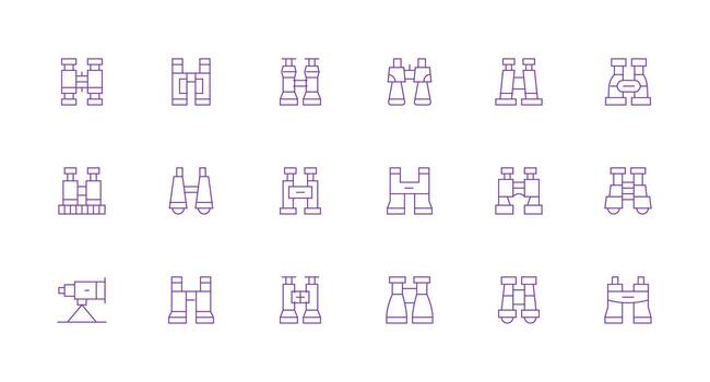 Minimal Line Icons from Spotting Scope Set with 18 Vectors Flexible Icon System for Web Interfaces