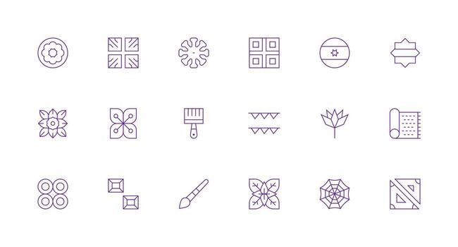 mínimo línea estilo textura íconos con 18 vectores escalable íconos para multiplataforma interfaces