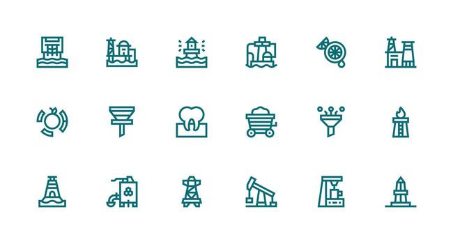 Strong Stroke Line Style Extraction Icons with 18 Vectors Interface Icon Collection for Daily Projects