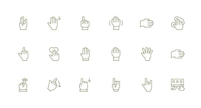 18 Minimal Line Vectors for Touch Theme Responsive Icon Set for Flexible Layouts