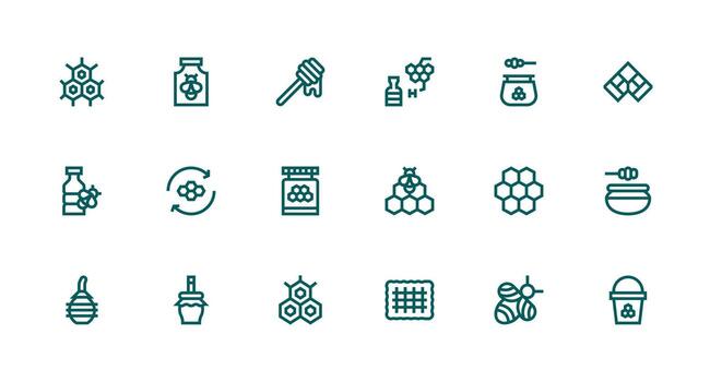 18 fuerte carrera línea íconos para panal gráficos icono paquete para ui vector