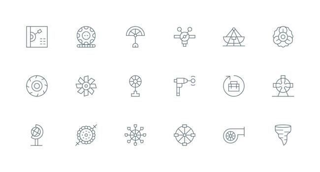 18 Minimal Line Icons for Rotating Graphics Web and App Icon Pack Collection vector