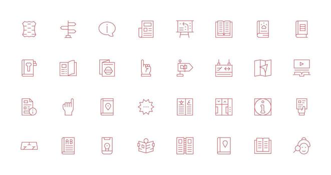 Guide Visual Pack containing 32 Thin Line Icons Multi-Purpose Icon Set vector