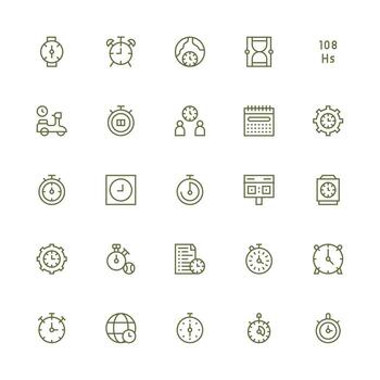 25 medio carrera contorno vectores para sincronización tema sencillo íconos para interfaz y wireframes