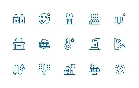 15 regular línea estilo íconos desde solar colección sencillo íconos para interfaz y wireframes vector