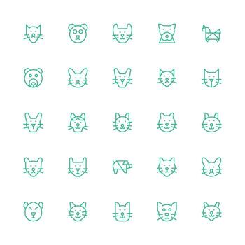 Cute Design Icons featuring 25 in Medium Stroke Outline Style Balanced Icon Set for Functional Design vector