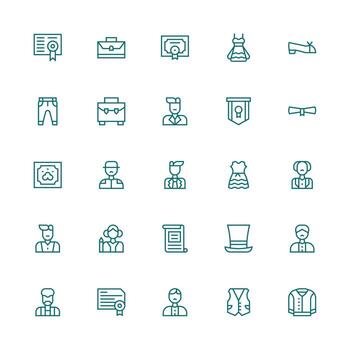Medium Stroke Outline Icons from Formal Set with 25 Vectors Multi-Style Icon Collection