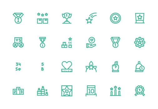 24 íconos para clasificación en grueso línea línea formato multi-estilo íconos para creativo proyectos vector