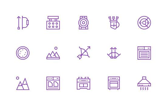 15 Range Icons in Regular Line Aesthetic Interface Icon Collection for Daily Projects vector