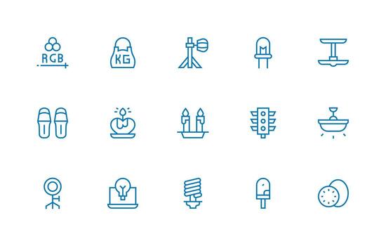 15 Regular Line Vectors for Light Theme Interface Icons for Daily Use