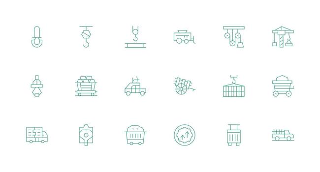 18 Load Icons in Minimal Line Aesthetic User Interface Icons for Digital Products vector