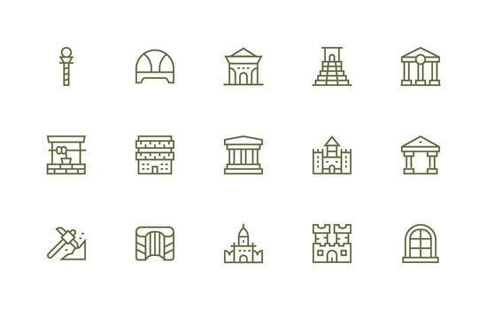 Regular Line Icons from Stone Set with 15 Vectors Dashboard Icon Series