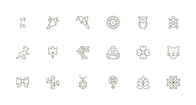 18 íconos para lineal en mínimo línea formato sencillo icono paquete vector