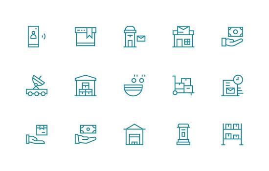 15 Regular Line Icons for Receiving Graphics Icon Pack for UI vector