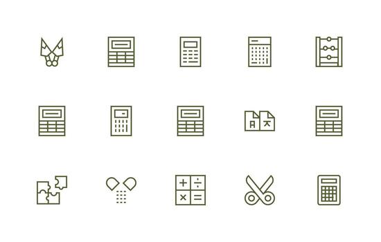 15 Icons for Divide in Regular Line Format All Device Compatible Icon Set vector