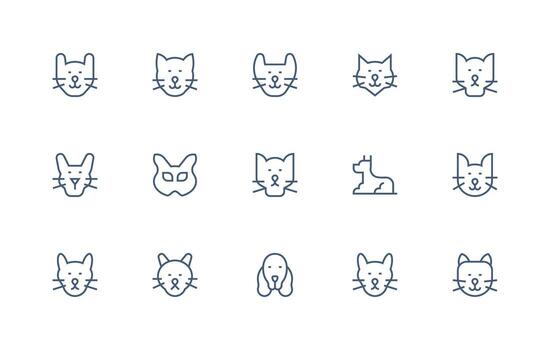 15 Icons for Furry in Regular Line Format Optimized Icon Pack for Digital Products vector