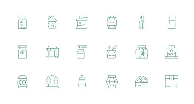 18 Minimal Line Icons for Preserve Graphics Detailed Icon Collection for Design Systems vector