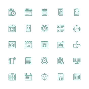 tarea presentando 25 íconos en medio carrera contorno diseño optimizado icono paquete para digital productos vector