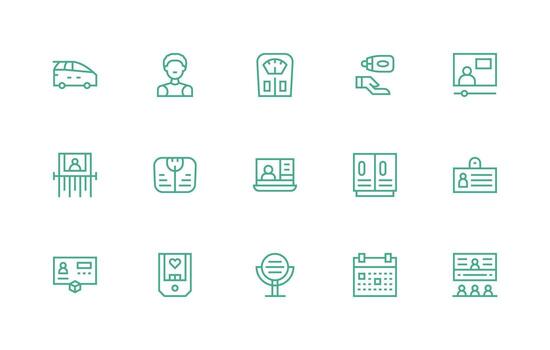 Personal Set with 15 Regular Line Icons Essential Icons for Rapid UI Building vector