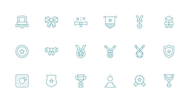 18 Minimal Line Icons for Merit Graphics Reusable Icon Set vector