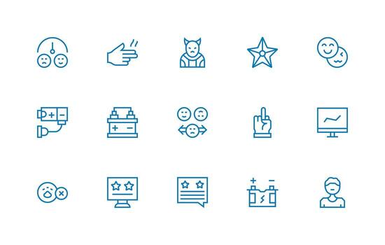 15 regular línea íconos para negativo gráficos moderno icono conjunto vector