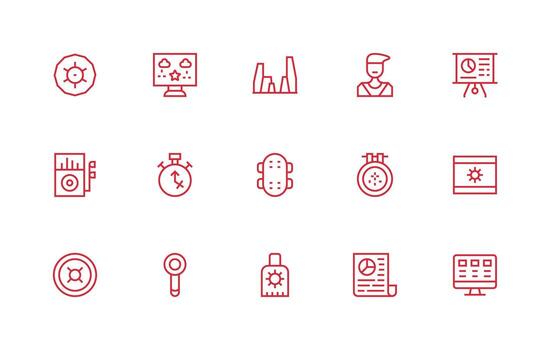 tablero incluso 15 regular línea ilustraciones esencial íconos para rápido ui edificio vector